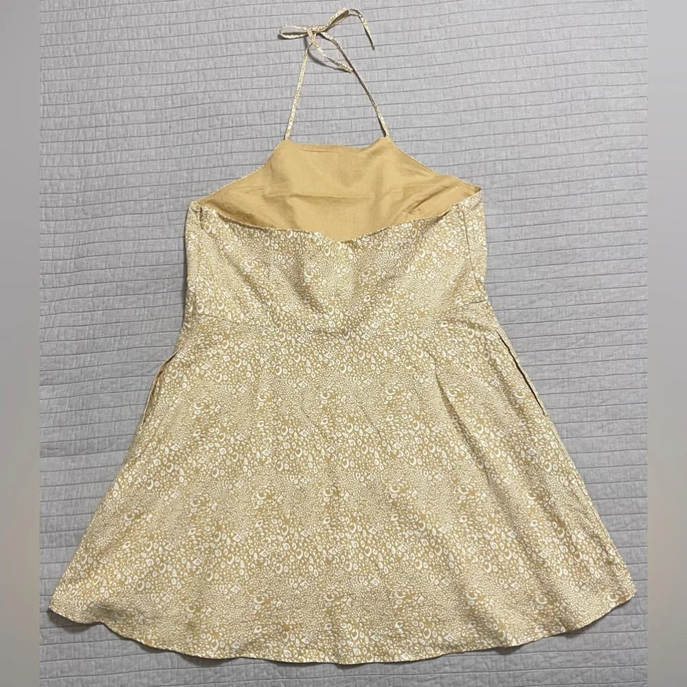 Gap Natural Cheetah Print Halter Neck Mini Dress Size 18 - Picture 9 of 11